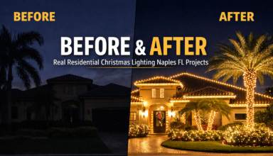 Before and After: Real Residential Christmas Lighting Naples FL Projects