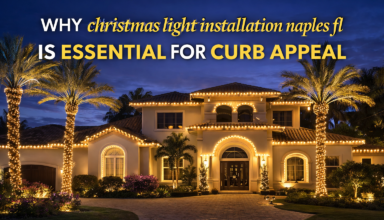 Christmas lights installation