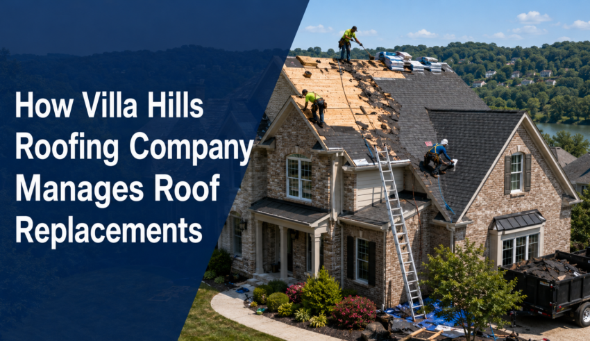 Villa Hills roofing project in progress