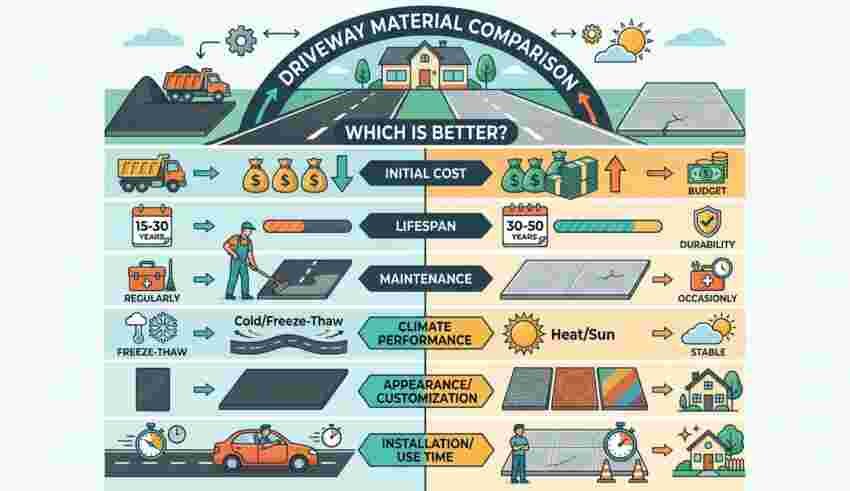 Asphalt vs Concrete Driveway: Which Is Better?